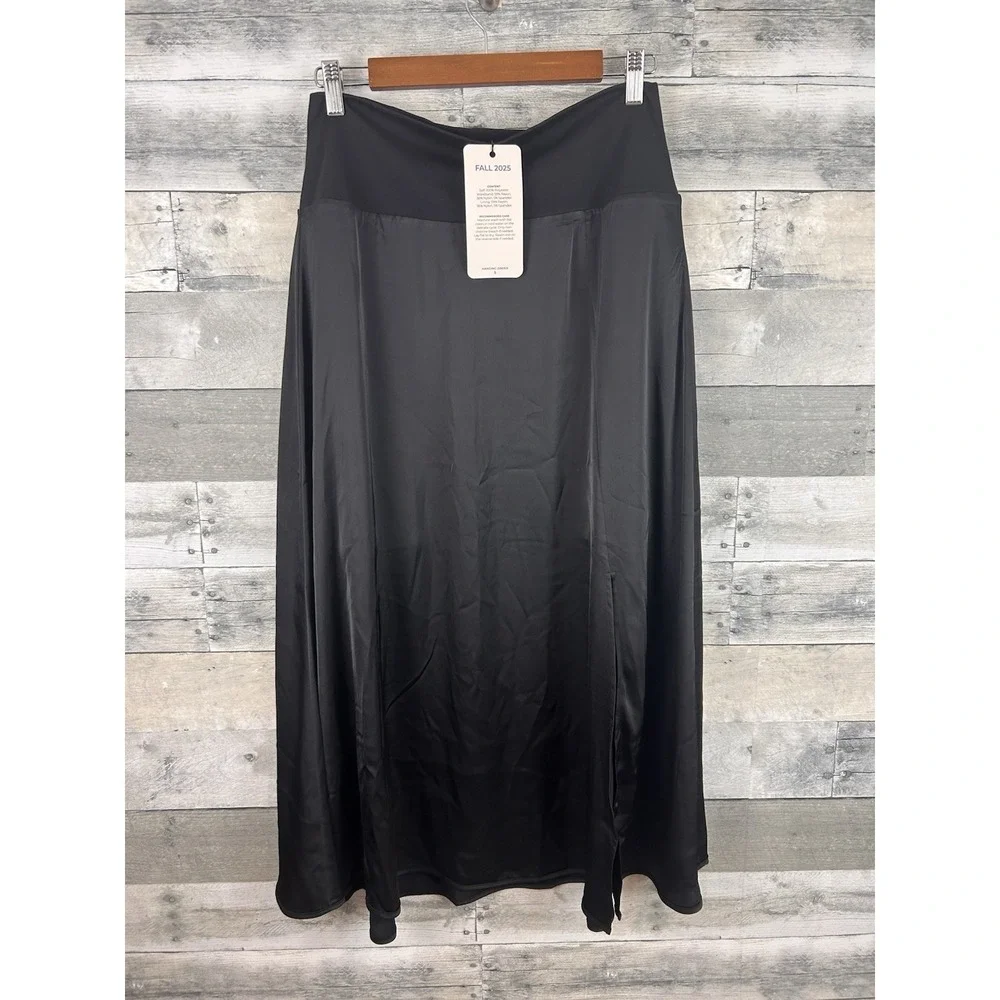 Cabi Women's Black Medium Satin Midi Skirt